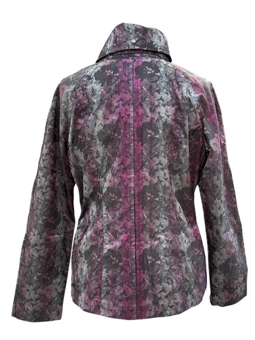 Womens Ruched Jacket Size Large Metallic Purple & Black Picadilly Fashions - Picture 6 of 16